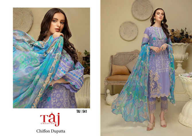 Taj 541 Embroidery Printed Cotton Pakistani Suits Wholesale Shop In Surat
